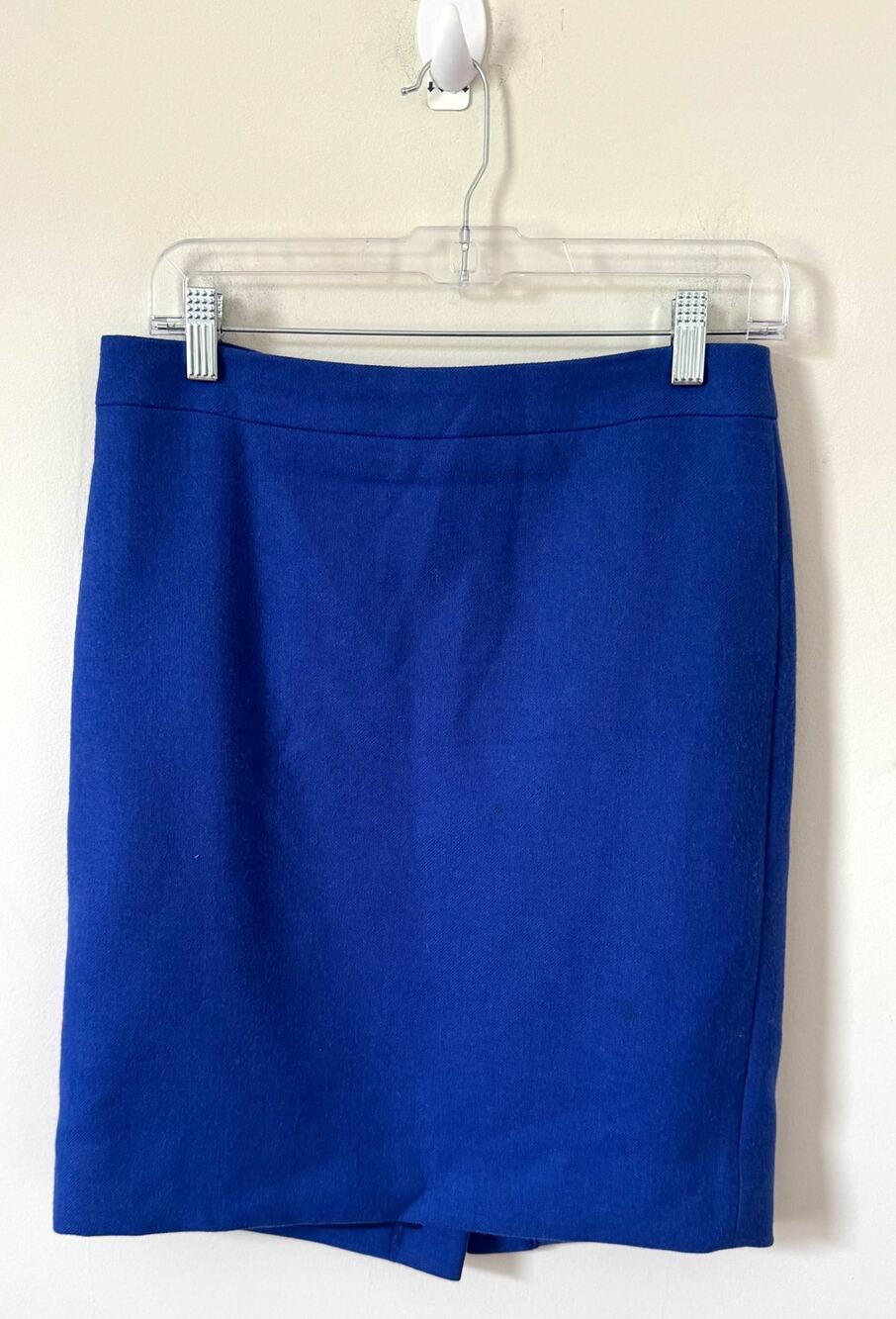 J.Crew No. 2 Pencil Skirt Size 4 Cobalt Royal Blue 100% Wool Lined Work 88707